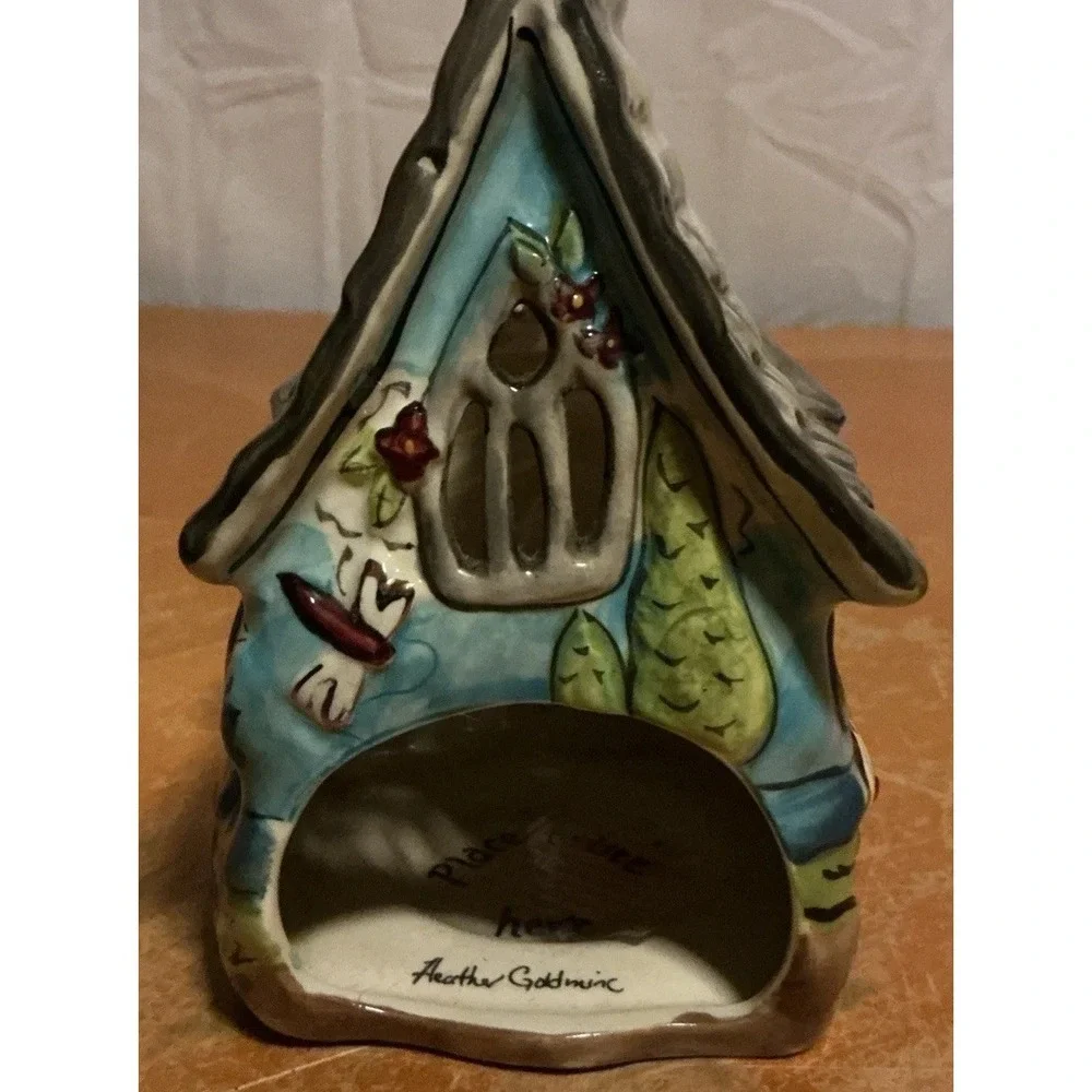 Blue Sky Heather Goldmine  Philippians 4:13 Tea Light Holder